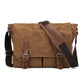 Waxed Canvas & Leather Satchel – Rugged Crossbody Laptop Bag