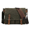 Waxed Canvas & Leather Satchel – Rugged Crossbody Laptop Bag