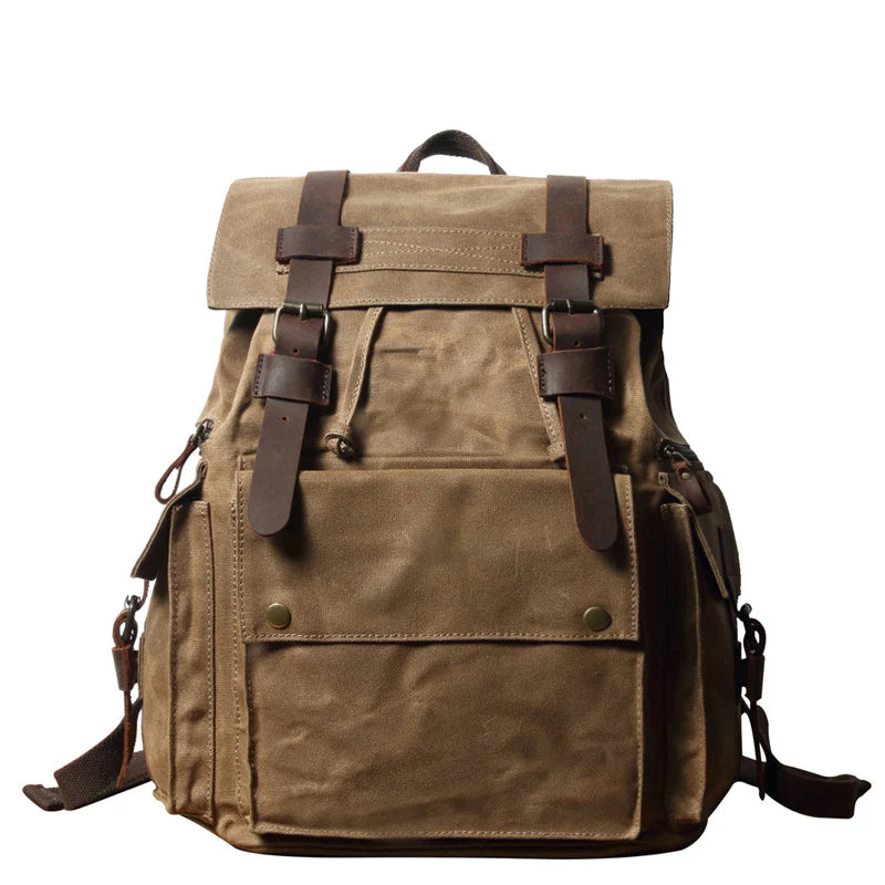 Waxed Canvas & Leather Travel Backpack