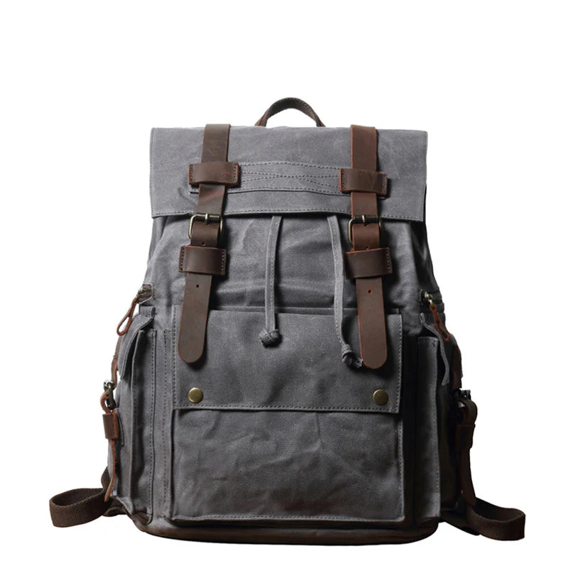 Waxed Canvas & Leather Travel Backpack