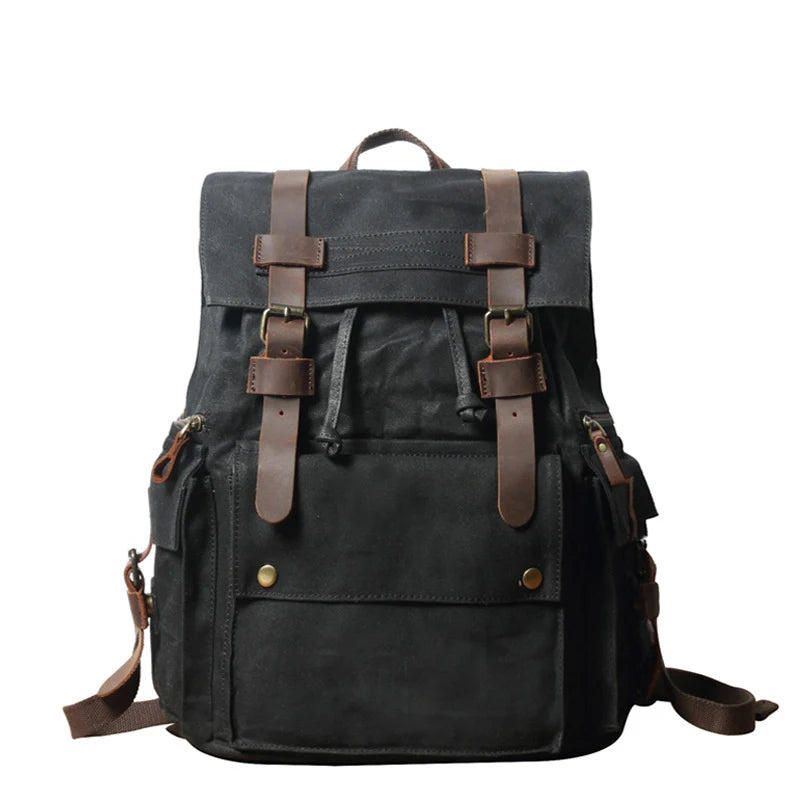 Waxed Canvas & Leather Travel Backpack