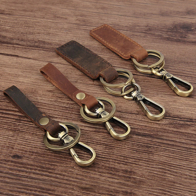 Full‑Grain Leather Keychain – Classic Loop