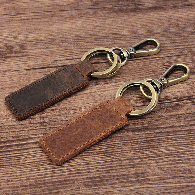 Full‑Grain Leather Keychain – Classic Loop