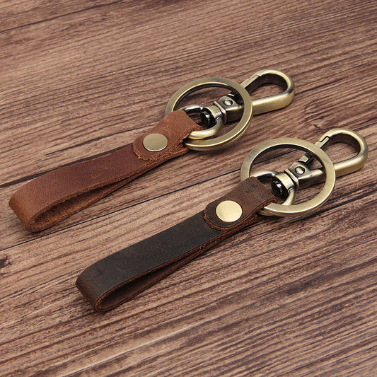 Full‑Grain Leather Keychain – Classic Loop