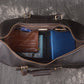 Full Grain Leather Duffel Bag with Shoe Compartment