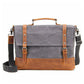 Waxed Canvas Messenger Bag with Leather Trim