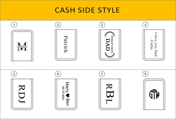 Personalized Leather Money Clip | Custom Engraved | Slim RFID Wallet