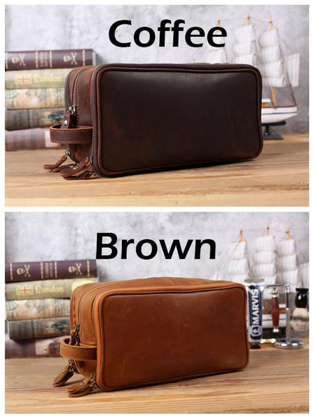 Full Grain Leather Toiletry Bag – Waterproof Dopp Kit