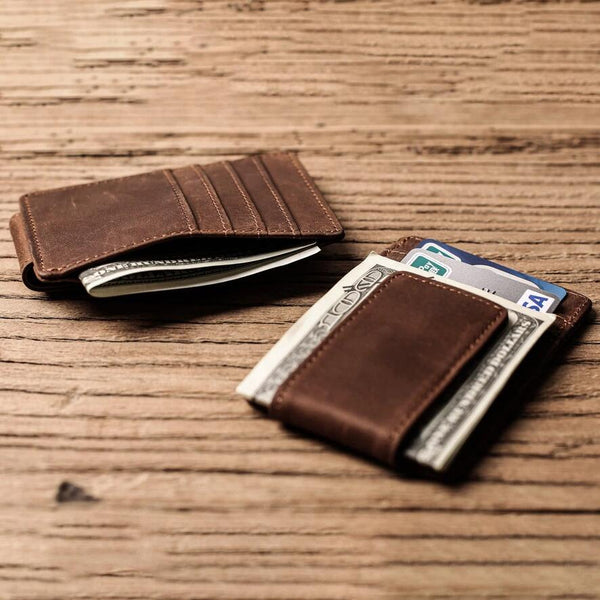 Personalized Leather Money Clip | Custom Engraved | Slim RFID Wallet