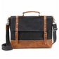 Waxed Canvas Messenger Bag with Leather Trim