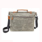 Waxed Canvas Messenger Bag with Leather Trim